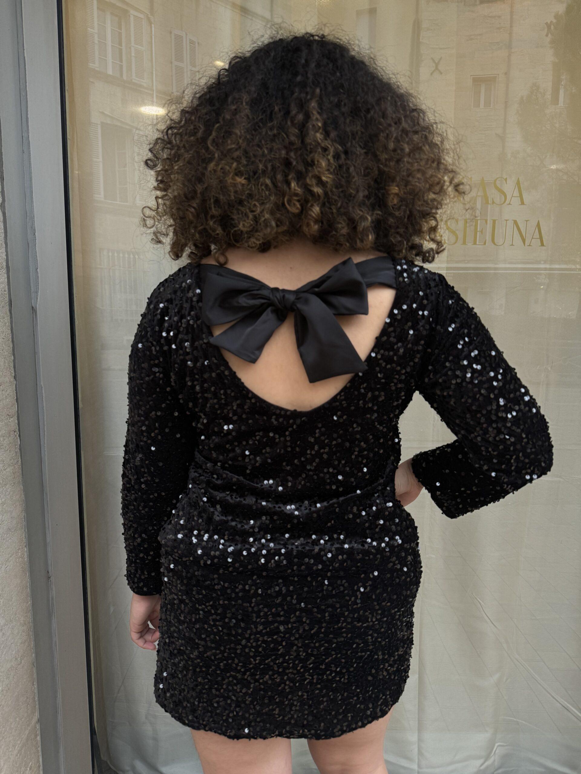 Robe à sequins - NOIR